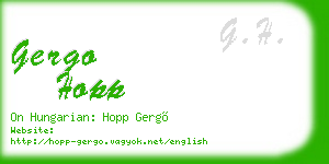 gergo hopp business card