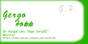 gergo hopp business card